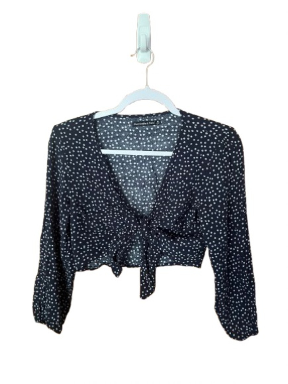 Abercrombie and Fitch Navy Floral Wrap Top
